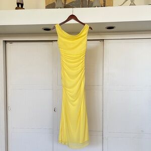Elegant Yellow Evening Gown
